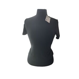 Quince Women's Black Short Sleeve‎ Stretch Top Lightweight Comfortable